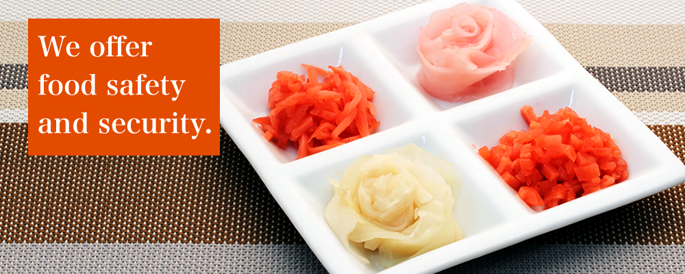 Japan Tosen Co., Ltd., Osaka is the manufacturer of White Gari and red pickled ginger.